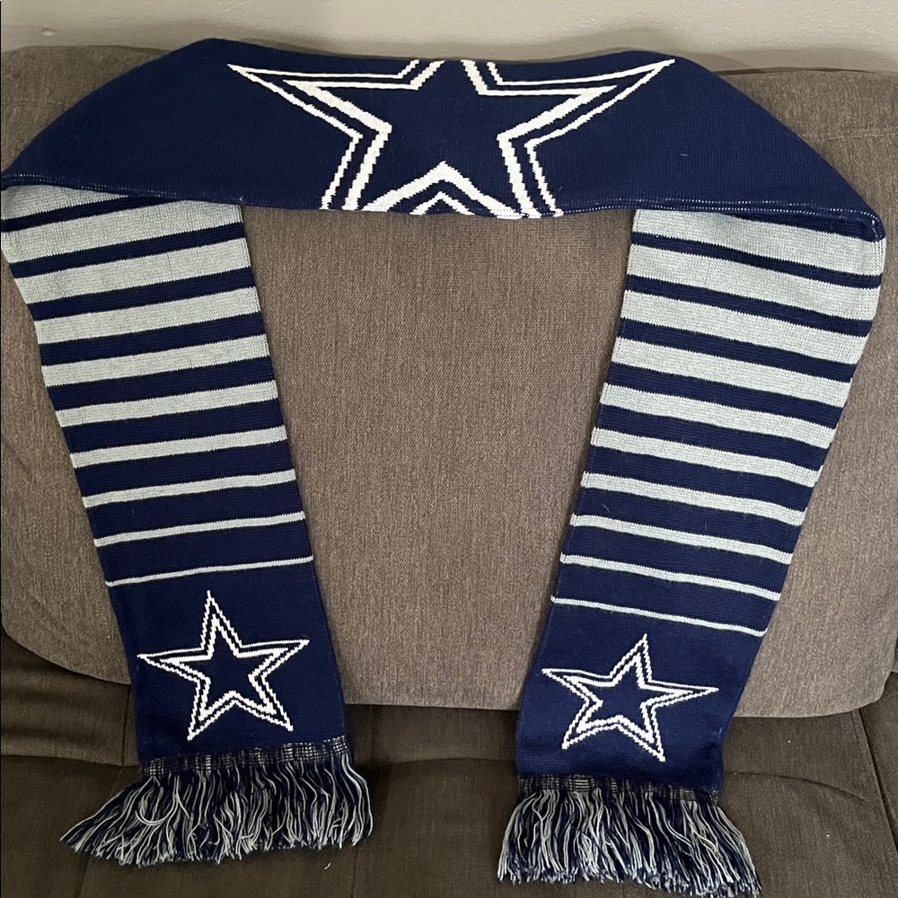Dallas Cowboys Navy Blue and White winter Scarf